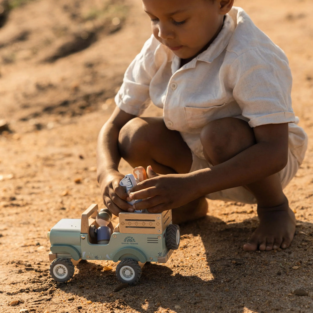 Little Dutch Safari Friends Wooden Safari Car with Animals