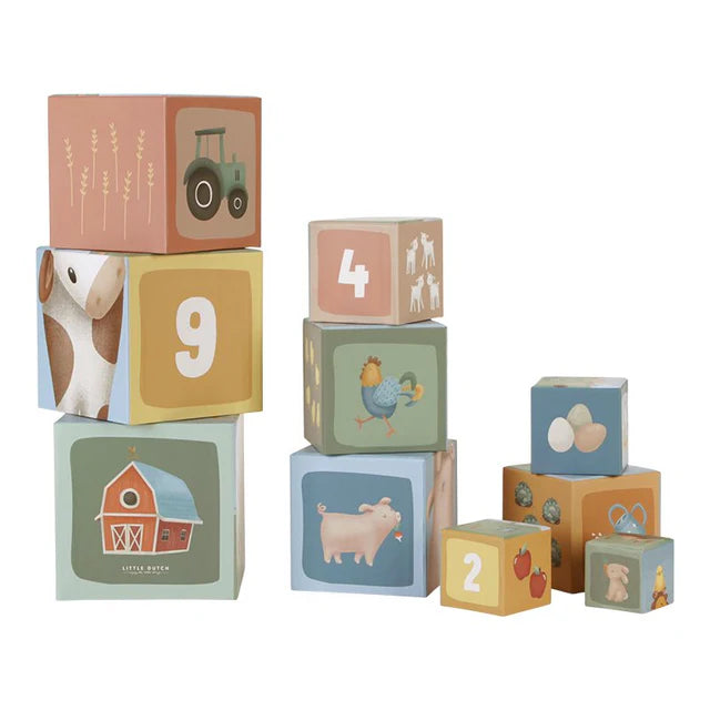 Little Farm 10 Piece Cardboard Building Blocks