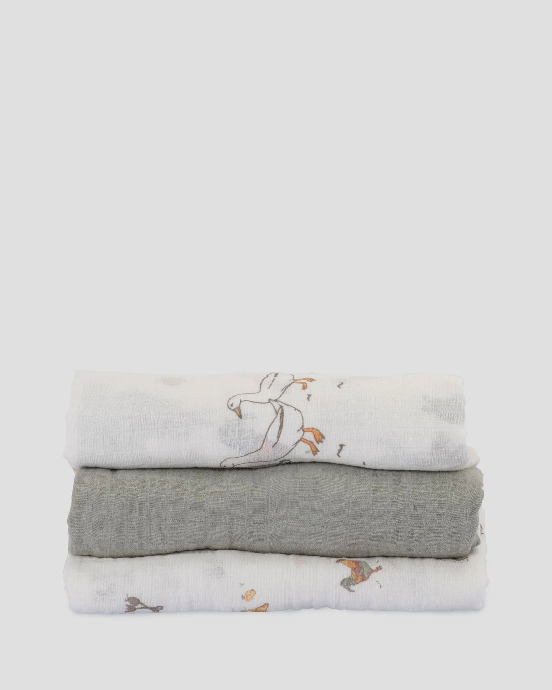 Little Linen Baby Muslin Wraps 3PK - Farmyard Lamb