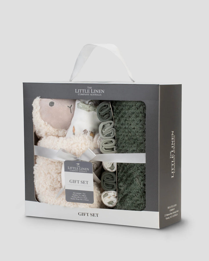 Little Linen Boxed Baby Gift Set - Farmyard Lamb