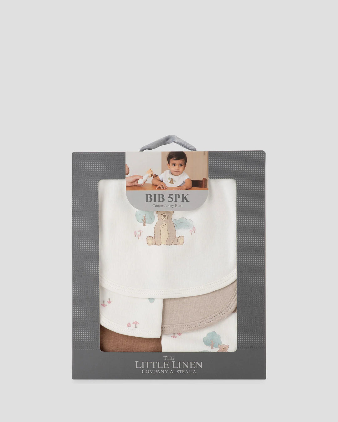 Little Linen Jersey Bib 5 Pack - Bushland Bear