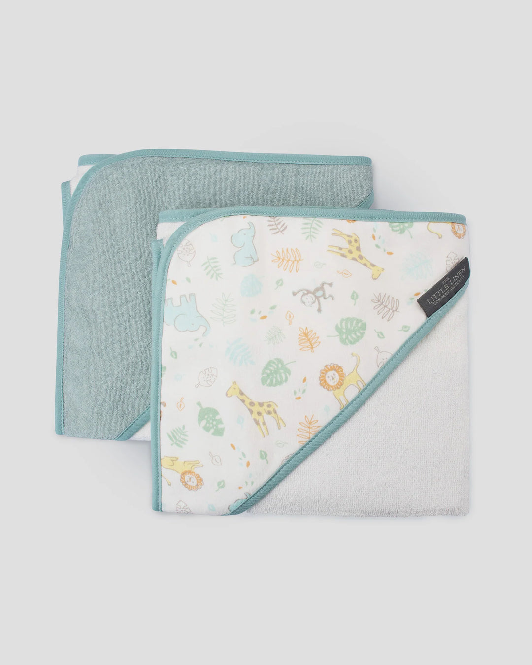 Little Linen Baby Hooded Towels 2 Pack - Savanna Giraffe