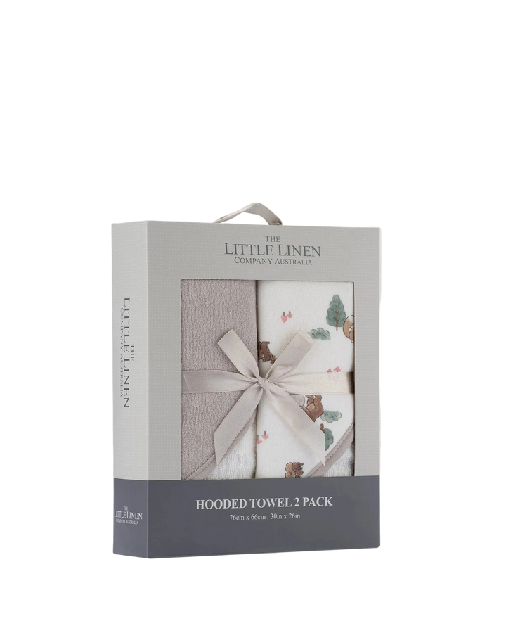 Little Linen Baby Hooded Towels 2 Pack - Willow Bear