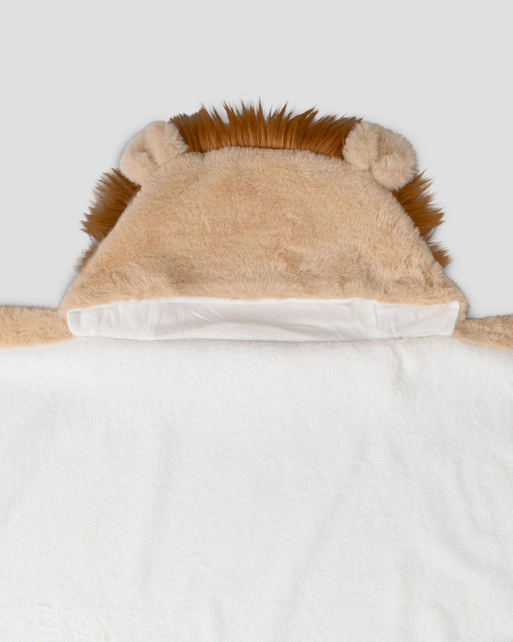 Little Linen Plush Baby Hooded Towel - Savanna Lion