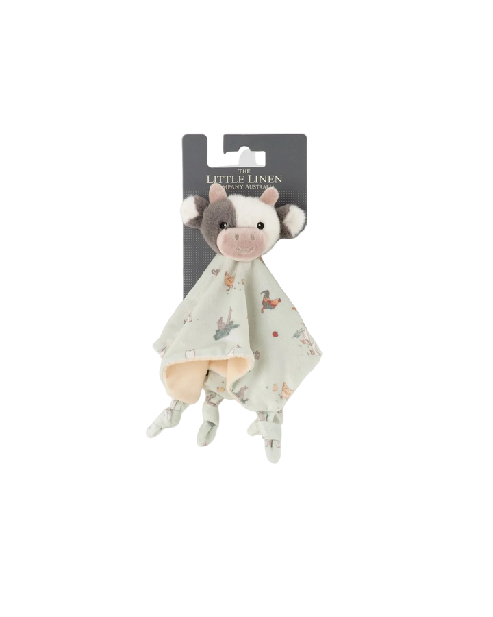 Little Linen Baby Comforter / Security Blanket - Farmyard Cow