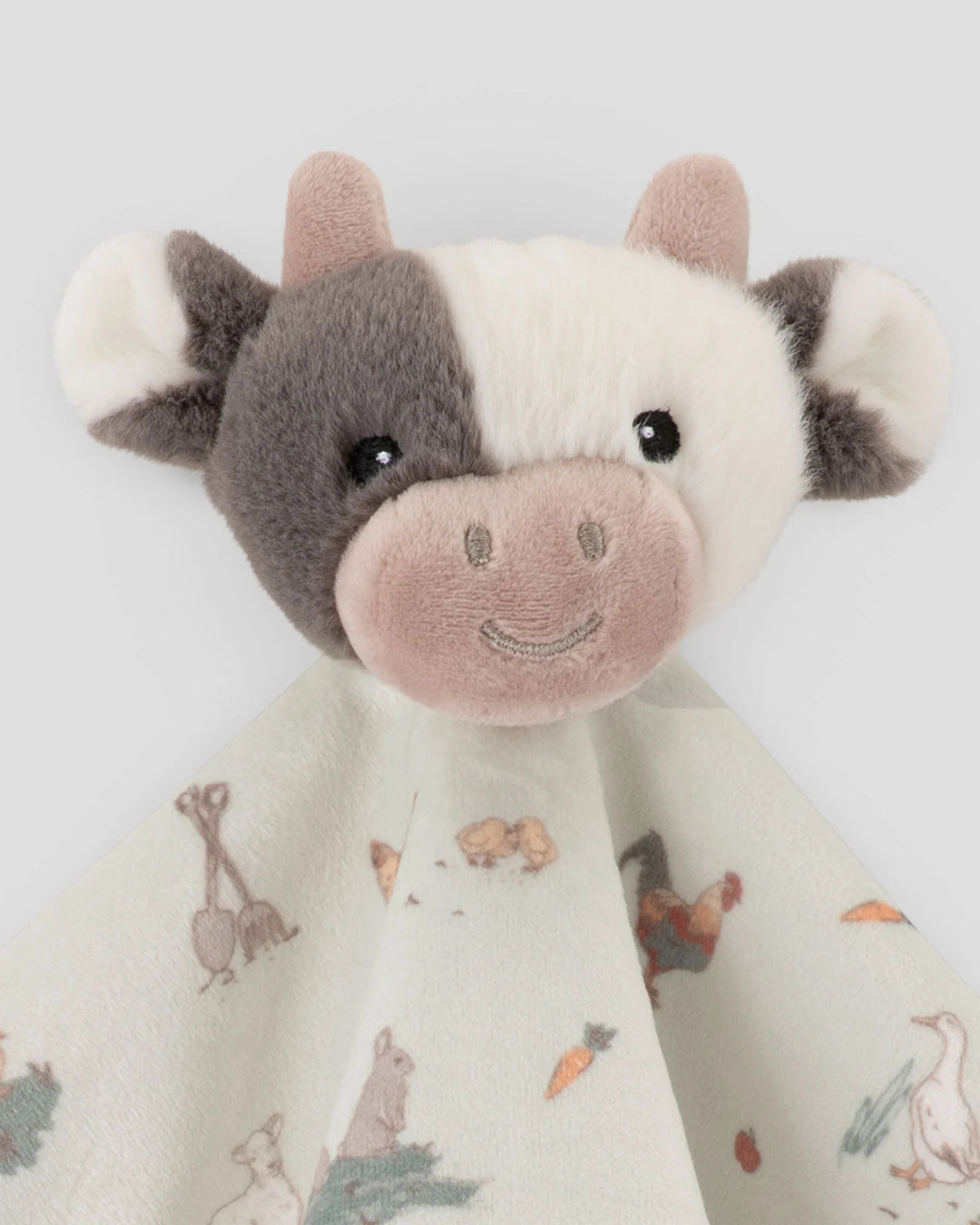 Little Linen Baby Comforter / Security Blanket - Farmyard Cow