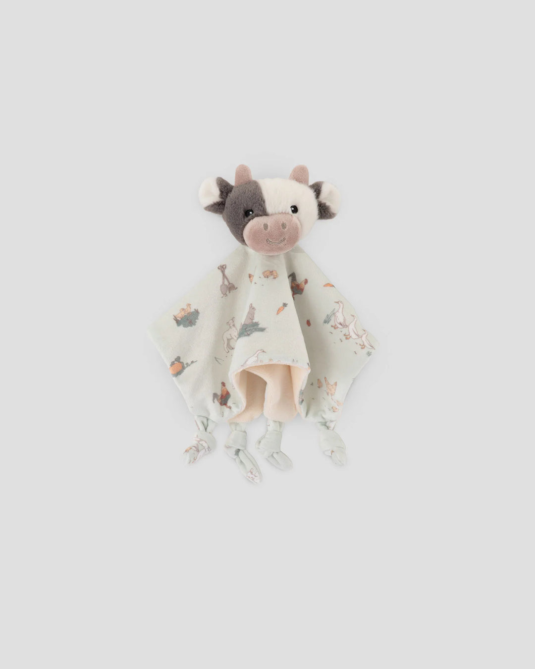 Little Linen Baby Comforter / Security Blanket - Farmyard Cow
