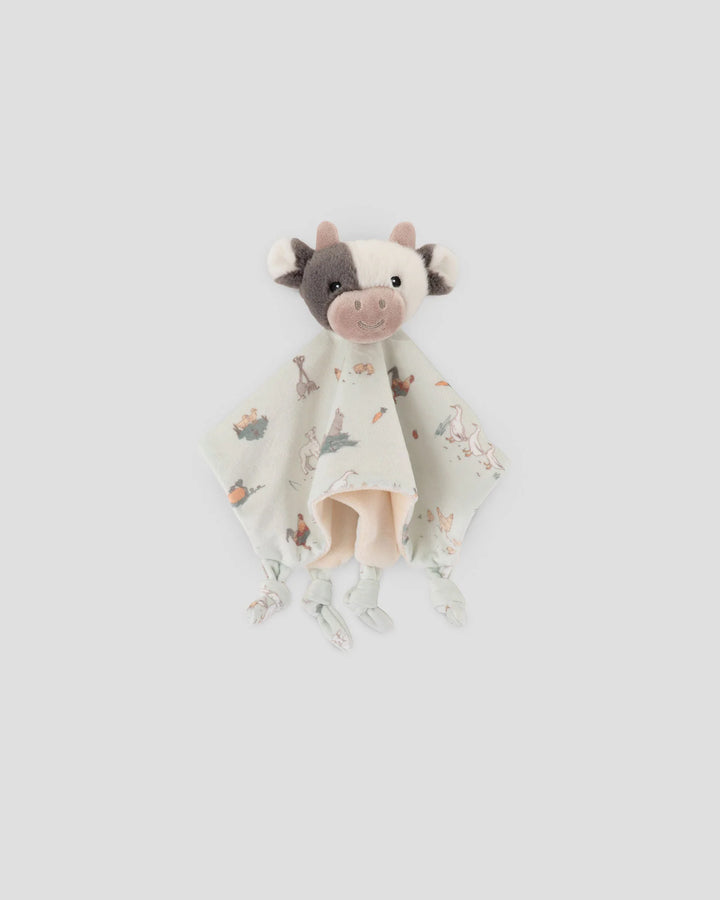 Little Linen Baby Comforter / Security Blanket - Farmyard Cow