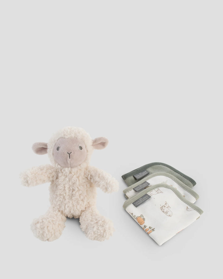 Little Linen Soft Plush Toy & Washers Gift Box - Farmyard Lamb
