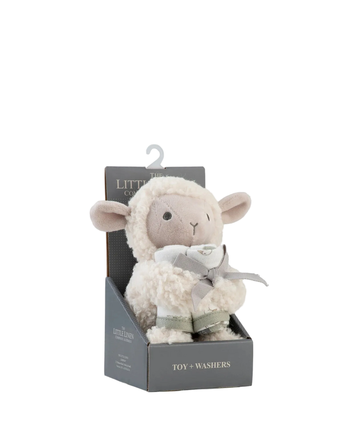Little Linen Soft Plush Toy & Washers Gift Box - Farmyard Lamb