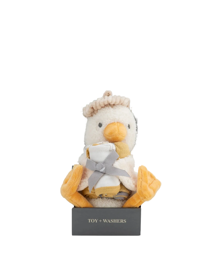 Little Linen Soft Plush Toy & Washers Gift Box - Fuzzy Duck
