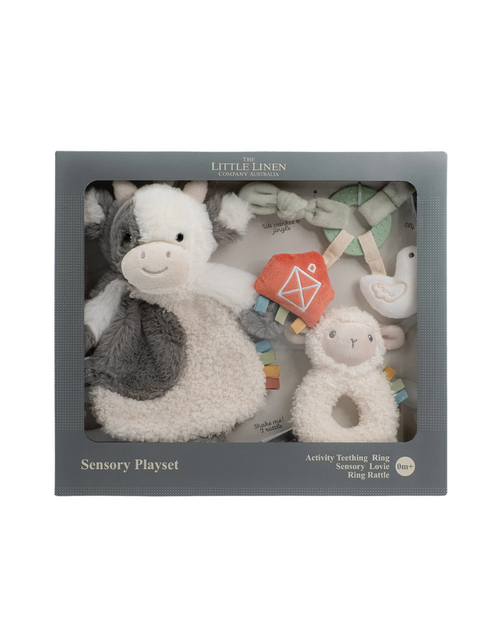 Little Linen Sensory Playset - Farmyard Cow