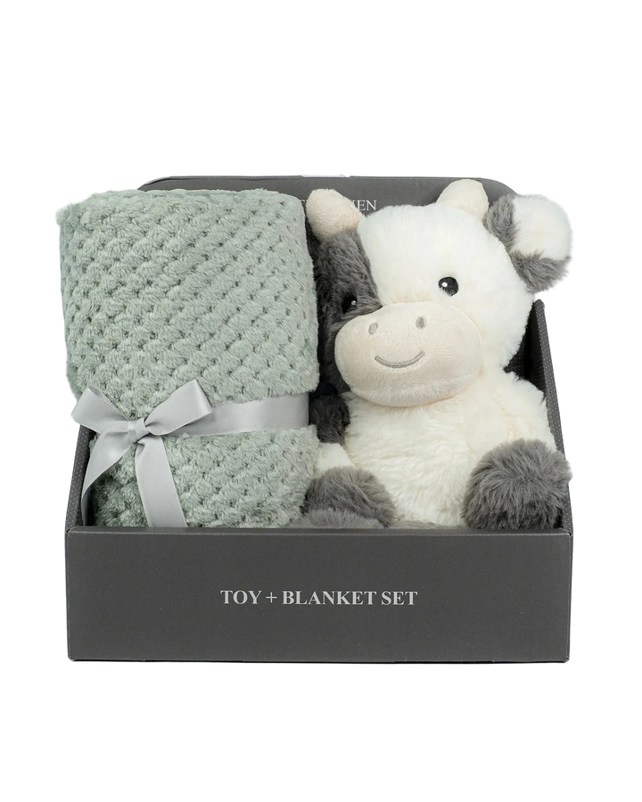 Little Linen Soft Plush Toy & Blanket - Farmyard Cow