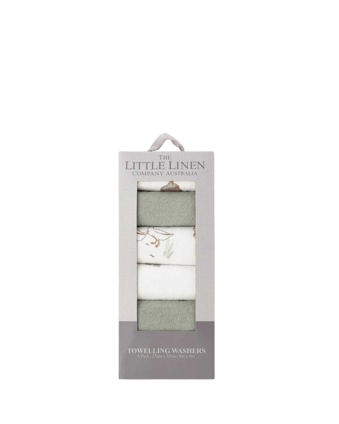 Little Linen Baby Toweling Wash Cloths 6 Pack - Farmyard Lamb