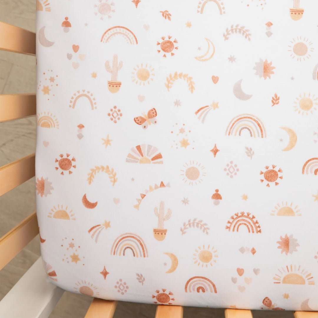 Organic Jersey Cot Fitted Sheets 2 Pack - Bohemian Bliss