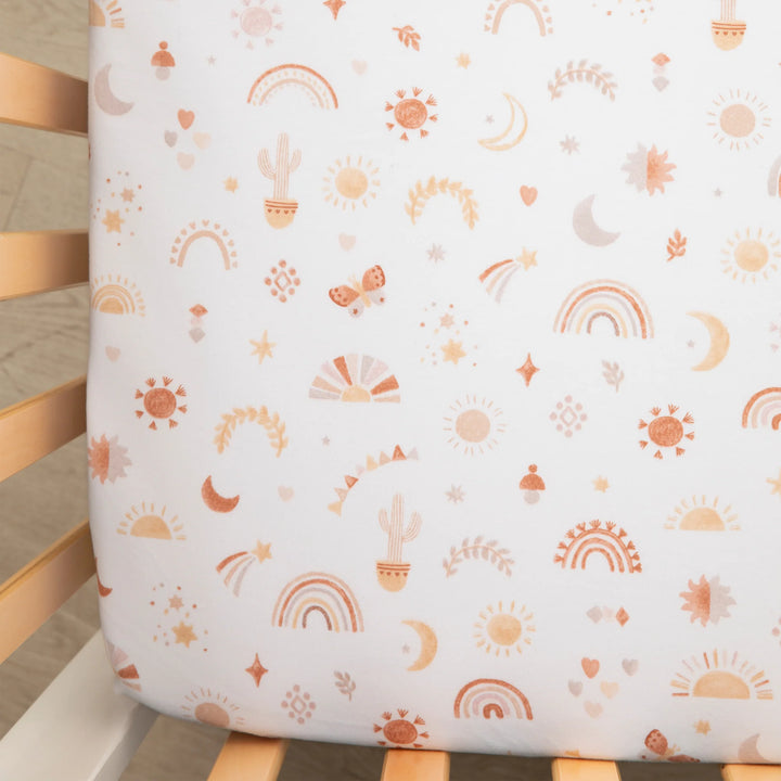 Organic Jersey Cot Fitted Sheets 2 Pack - Bohemian Bliss