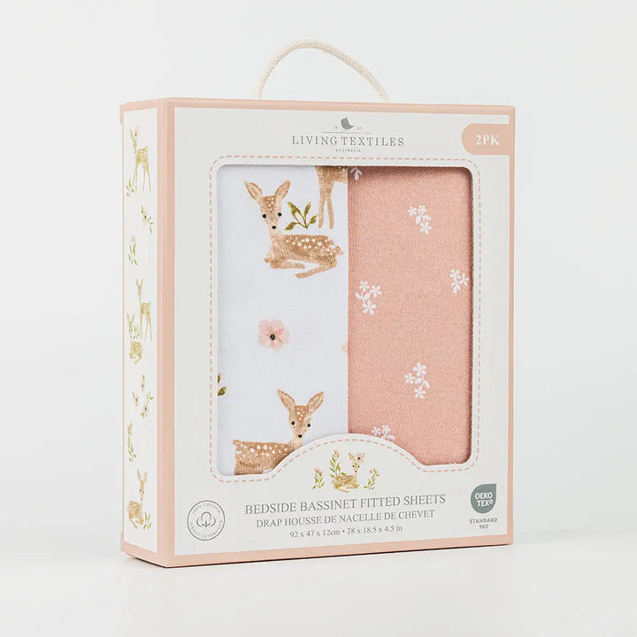 2 Pack Jersey Bedside Sleeper Fitted Sheet - Sophia's Garden