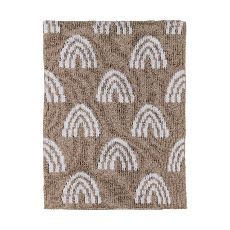 Chenille Blanket - Rainbow Taupe