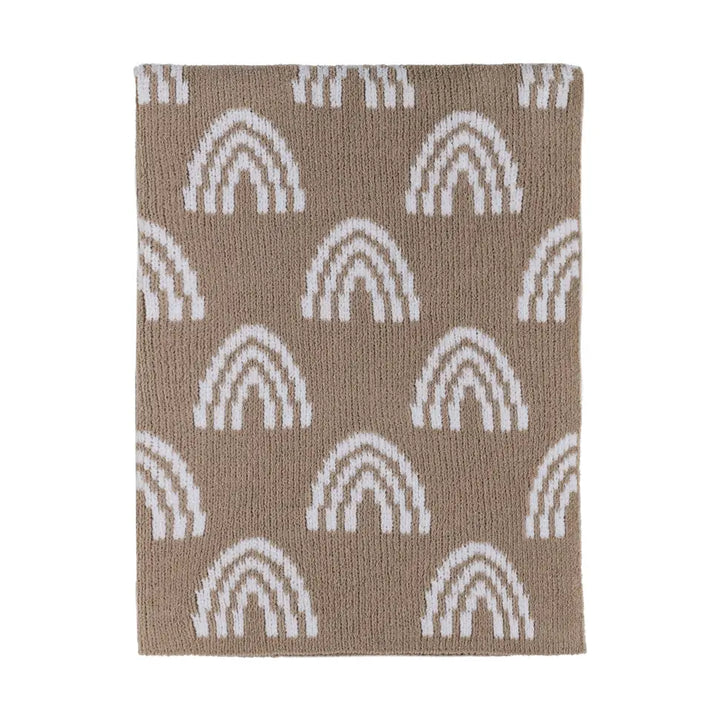 Chenille Blanket - Rainbow Taupe