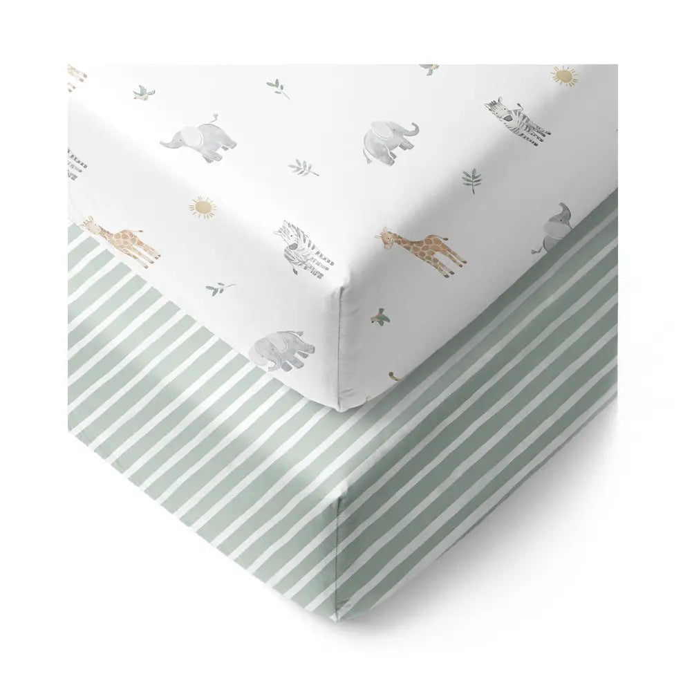 Organic Cot Fitted Sheet 2 Pack - Roam & Roar
