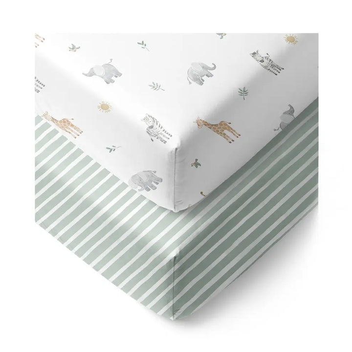 Organic Cot Fitted Sheet 2 Pack - Roam & Roar