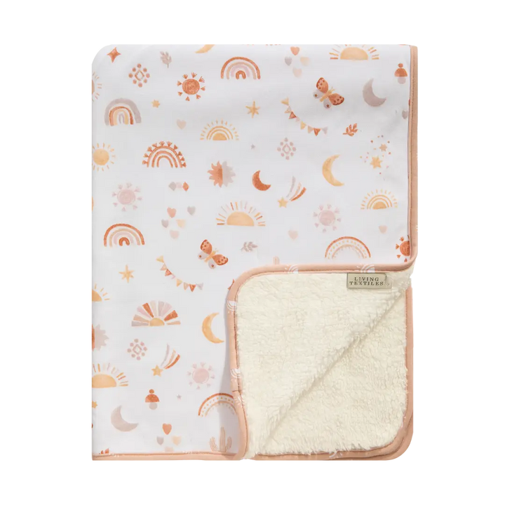 Cotton Jersey Sherpa Blanket - Bohemian Bliss