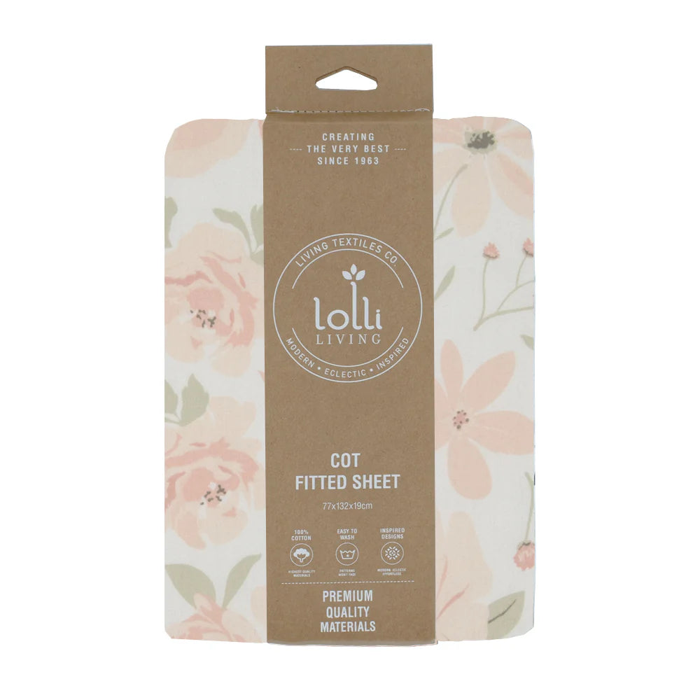 Fitted Cot Sheet - Meadow