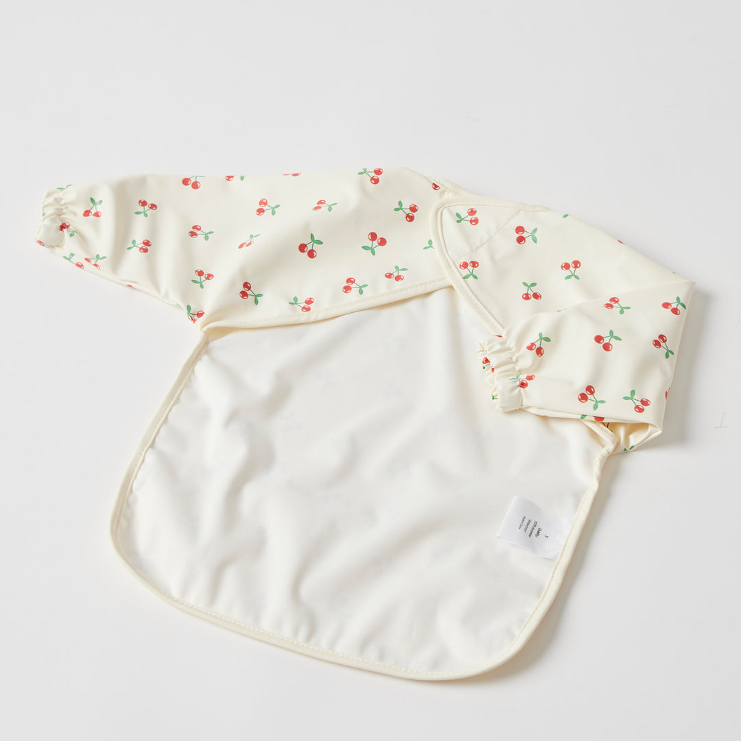 Long Sleeve Smock Bib - Cherry Smock