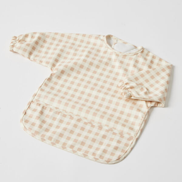 Long Sleeve Smock Bib - Gingham