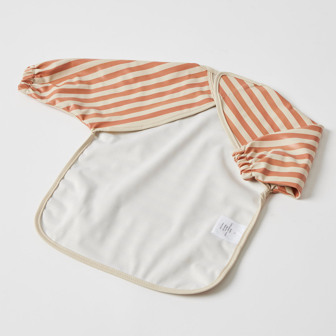 Long Sleeve Smock Bib - Stripes