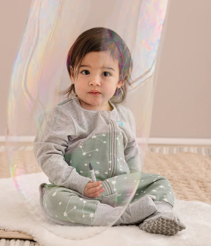 Love to Dream Cotton Fleece Sleep Suit 1.0 TOG - Olive Stellar