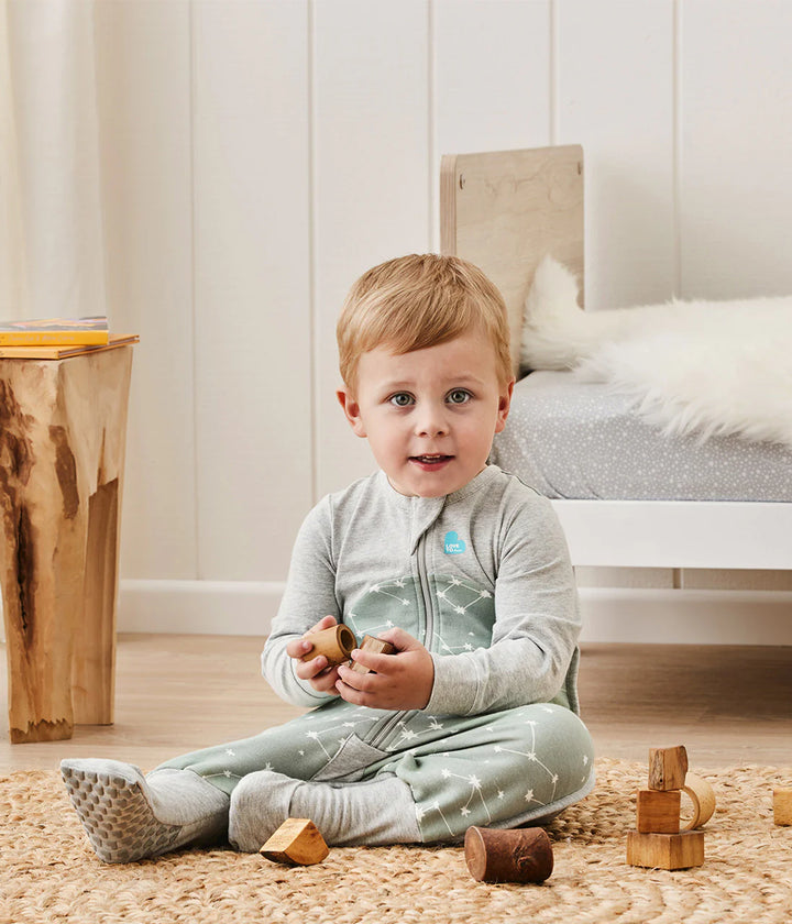 Love to Dream Cotton Fleece Sleep Suit 1.0 TOG - Olive Stellar