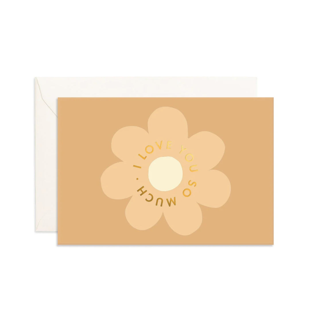 Mini Greeting Card -  Love You Flower