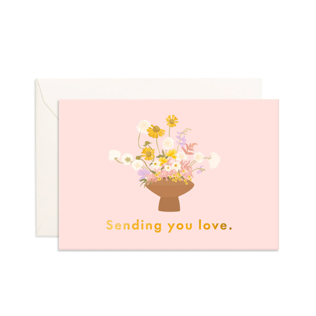 Mini Greeting Card - Lots Of Love Vase