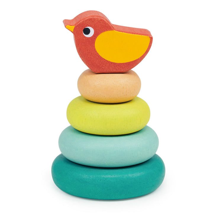 Wooden Stacking Tree With Bird