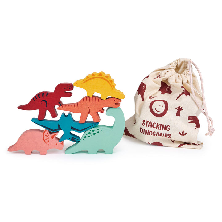 Mentari Wooden Happy Stacking Dinosaur Set & Bag