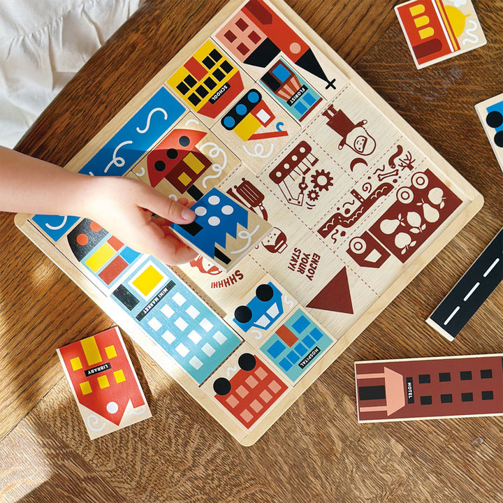 Mentari Wooden Busy Town Puzzle