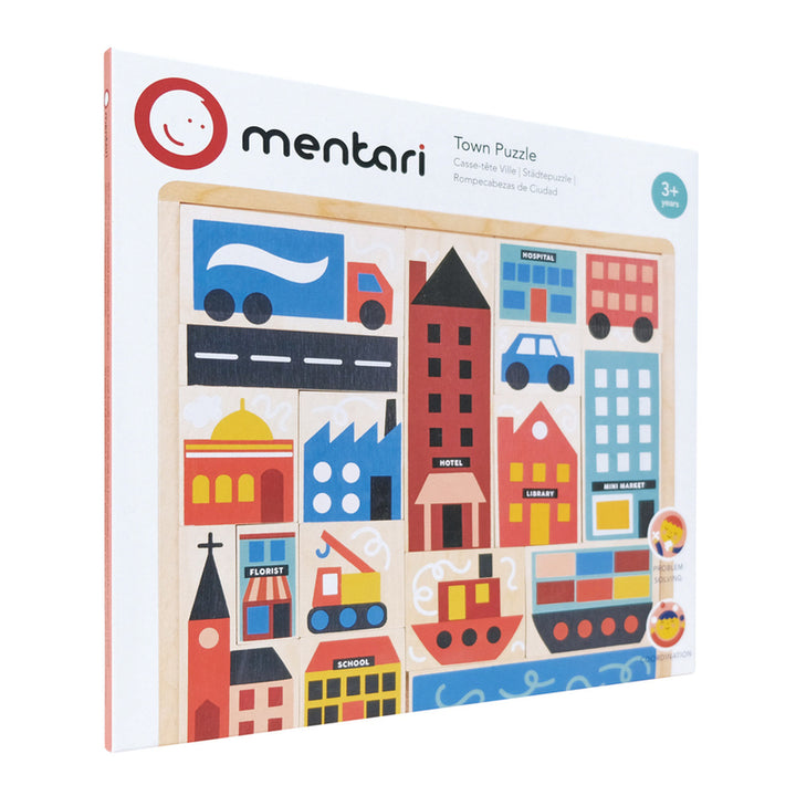 Mentari Wooden Busy Town Puzzle