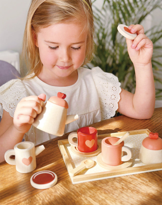 Mentari Wooden Tea Time Tray Set