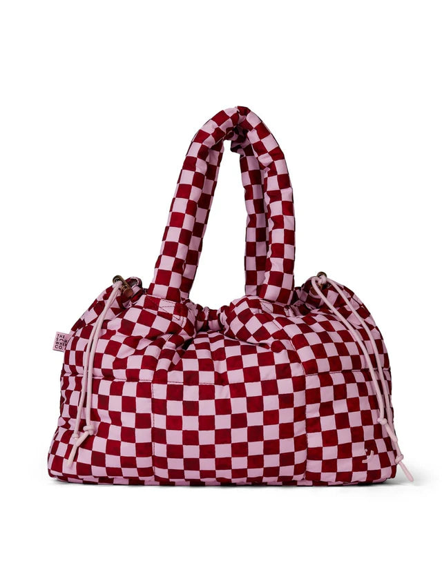 Marshmallow Midi Tote Bag - Crimson Haze