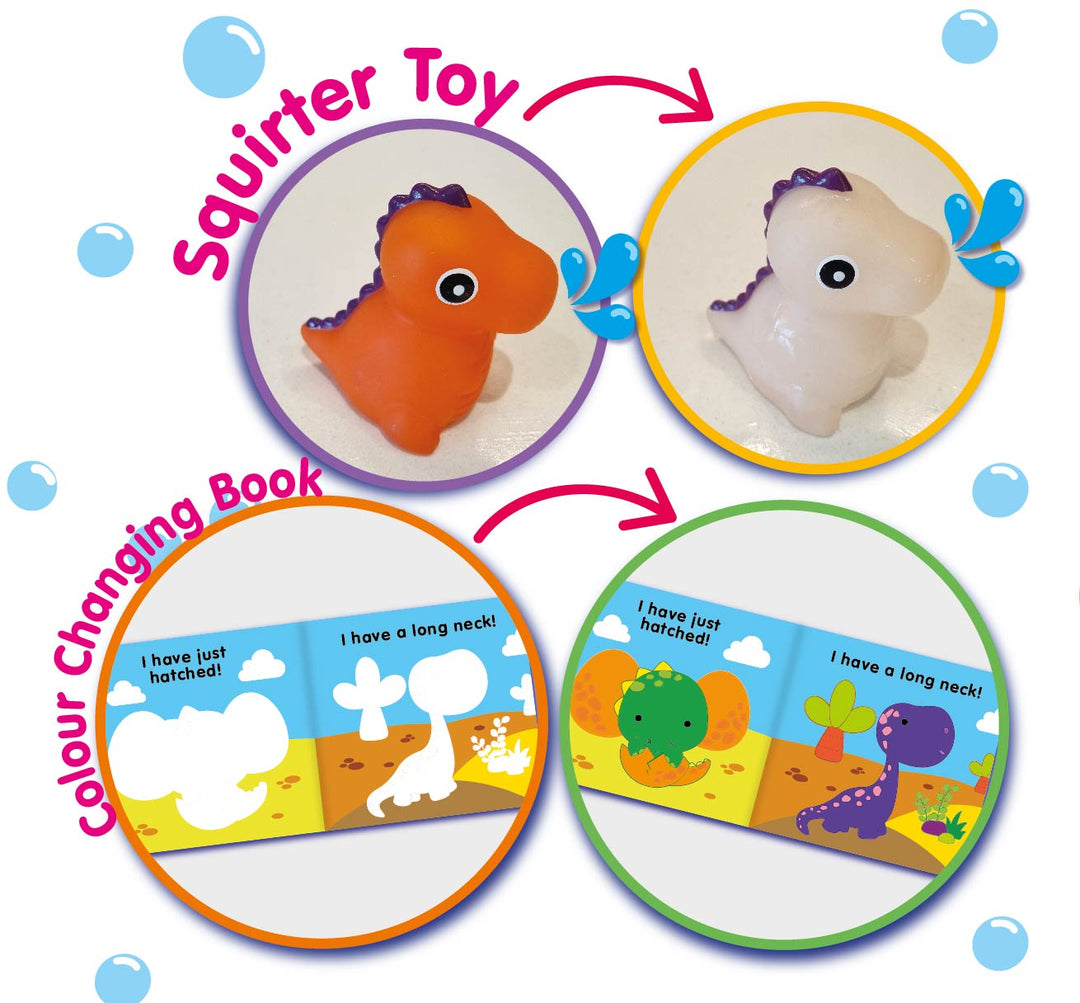 Magic Colour Changing Bath Book & Squirter Toy - Dinosaur