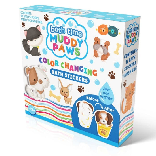 Magic Colour Changing Bath Stickers - Muddy Paws