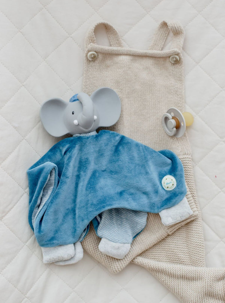 Tikiri Alvin Elephant Snuggly Teether Comforter The Thrifty Mumma