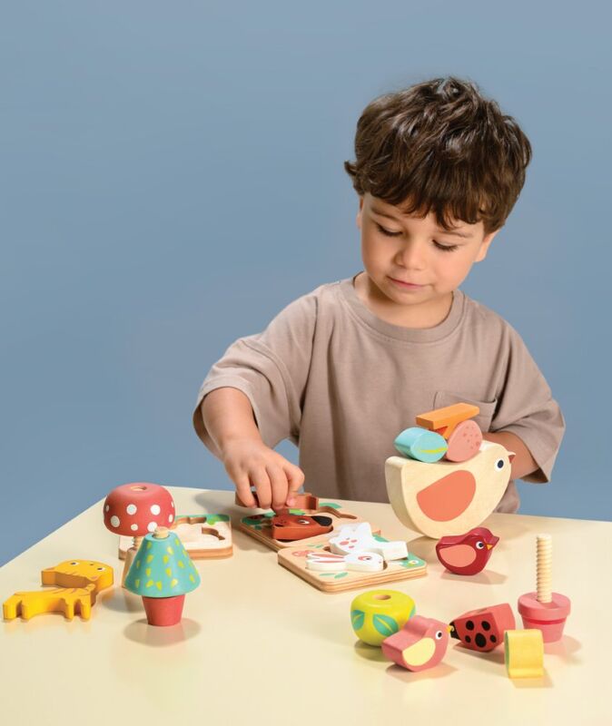 Mentari Wooden Garden Playtime & Puzzle Set