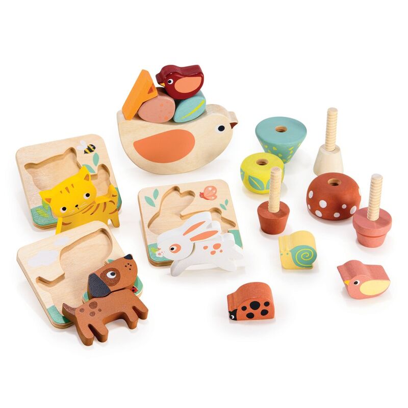 Mentari Wooden Garden Playtime & Puzzle Set