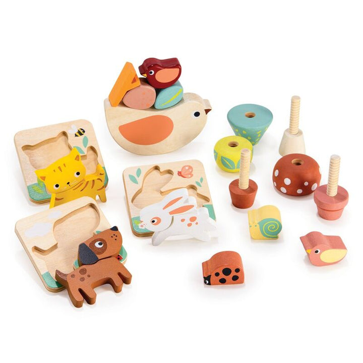 Mentari Wooden Garden Playtime & Puzzle Set
