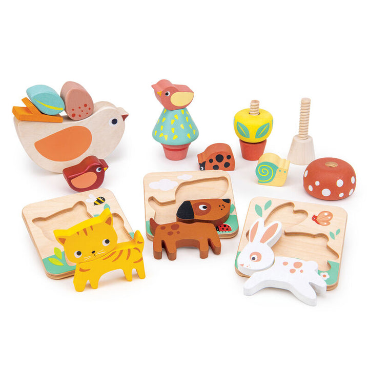 Mentari Wooden Garden Playtime & Puzzle Set