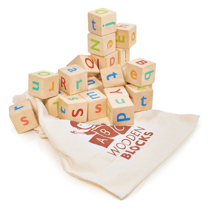 Mentari Wooden Alphabet Stacking Blocks & Carry Bag