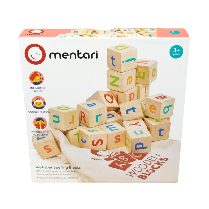 Mentari Wooden Alphabet Stacking Blocks & Carry Bag