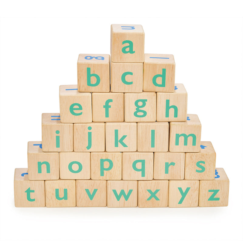 Mentari Wooden Alphabet Stacking Blocks & Carry Bag